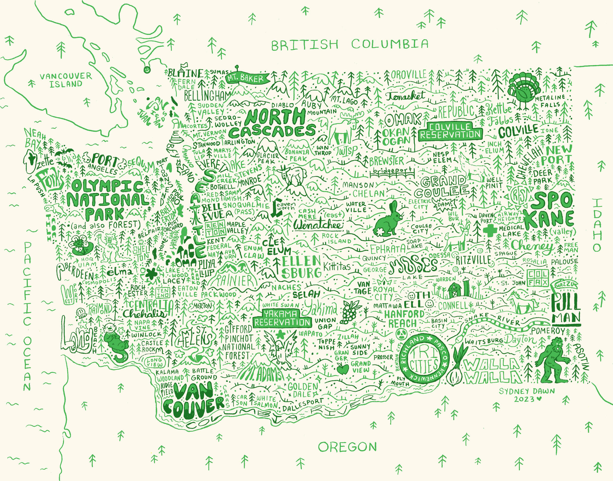 "Typographic Washington," digital, 2023. Personal Project.